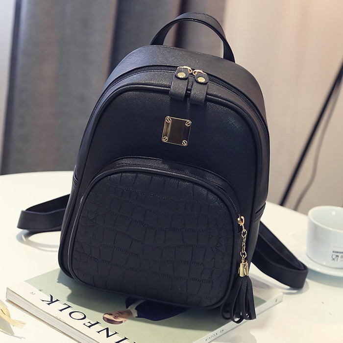 Korean Premium Pu Leather Bagpack Women Travel Backpack Bag