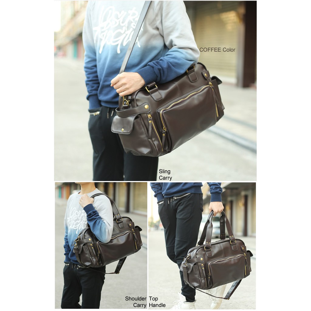 Korean Style Cool Design Sling Bag Man's Leather 3 Ways Use Bag