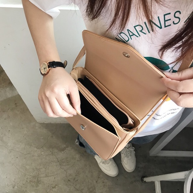 Korean Style Retro Elegant Simple Frame Women Sling Bag