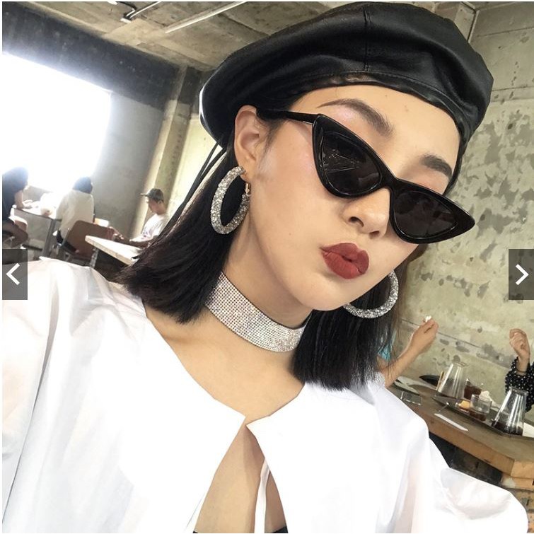 Korean Style Ulzzang Women Vintage Triangle Cat Eye Sunglasses Small Sun Glass