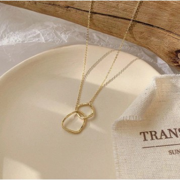 Korean Styles Twin Geometric Short Necklace Women Clavicle Chain
