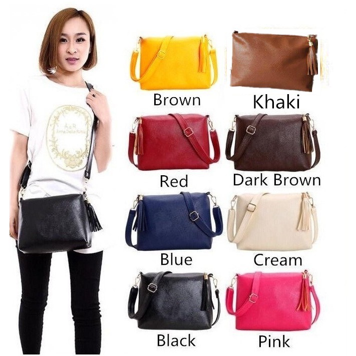 Ladies Leather Handbag Shoulder Messenger Sling Bag Beg Tangan