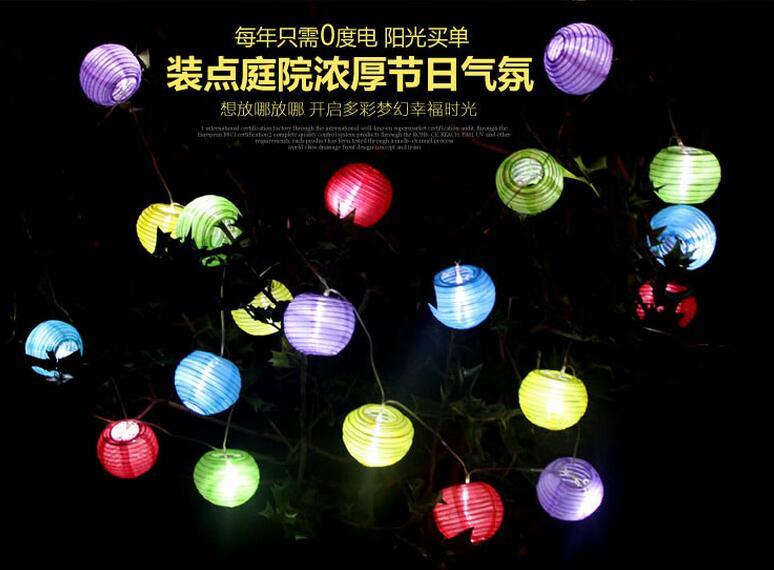 Lantern Ball Solar String Lights 10 LED Solar Lamp Glim Scaldfish