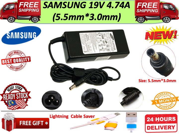 LAPTOP ADAPTER FOR SAMSUNG SERIES 19V 4.74A (5.5MM*3.0MM)