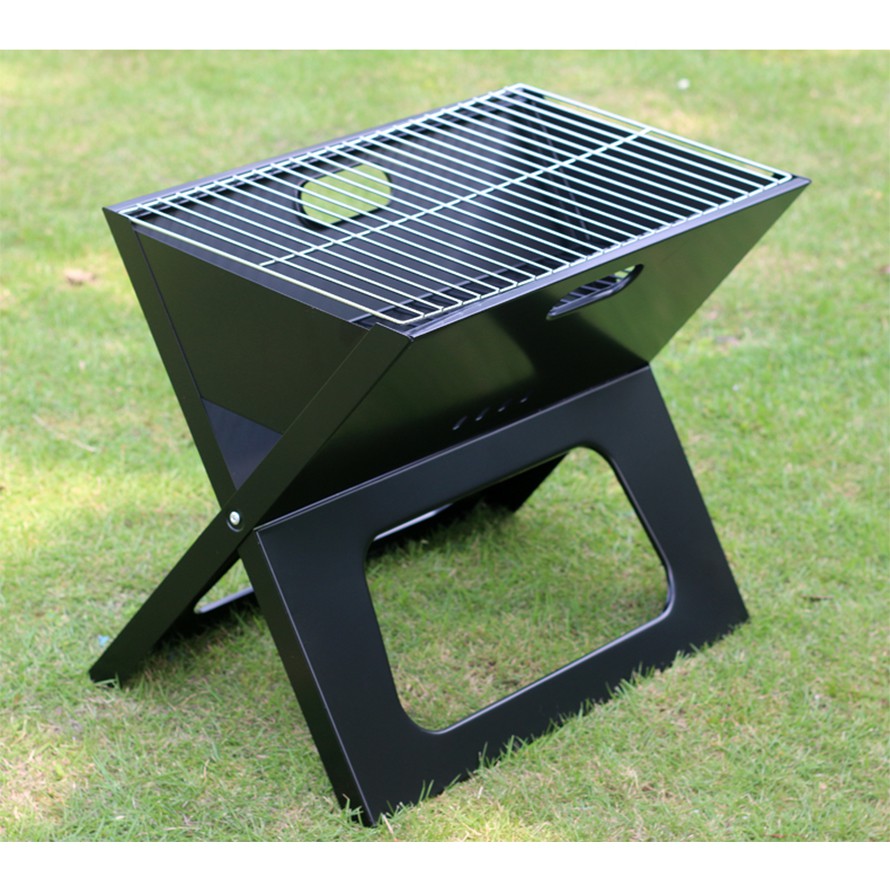 Large 45cm Portable Outdoor BBQ Grill Charcoal Carry Travel Camp Stick Briefca