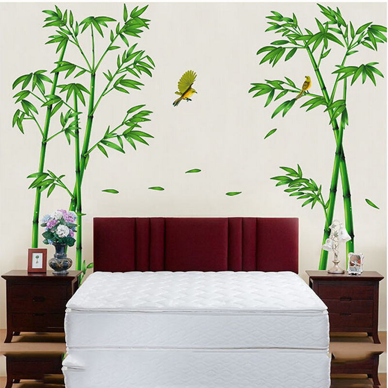 Large Bamboo Wall Stickers Home Decor Removable Living Room Wall Decal