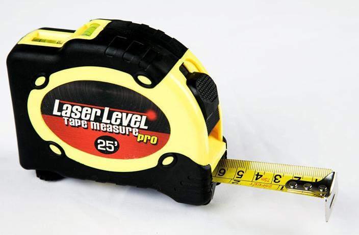 laser level and tape measure