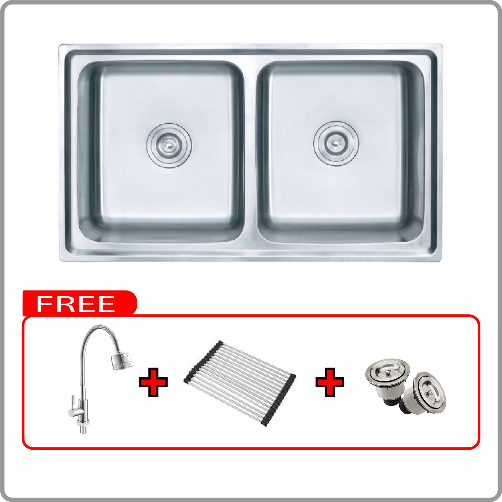 Latina High Quality Stainless Steel Double Bowl Kitchen Sink