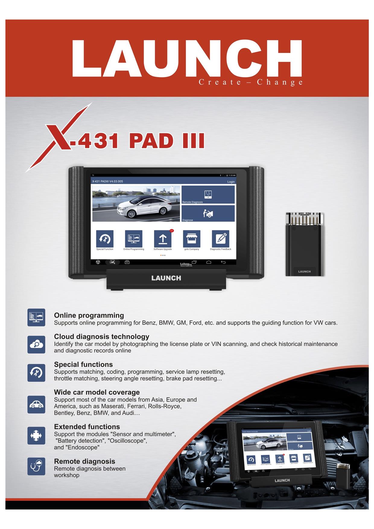 LAUNCH X-431 PAD III, Professional Scan Tool