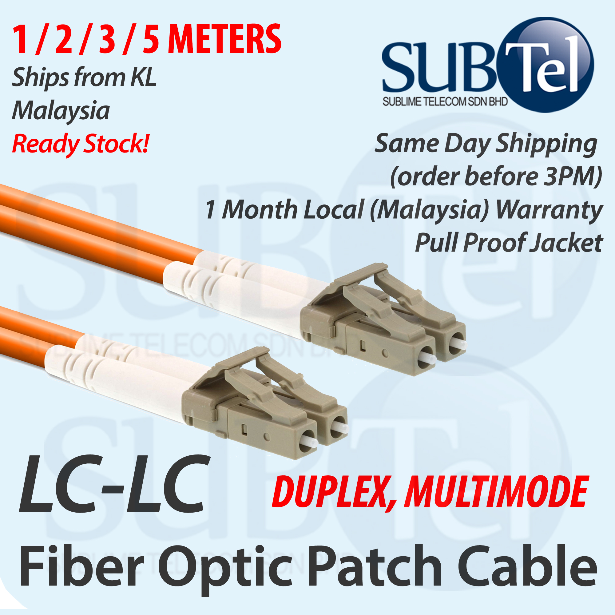 LC-LC Multi Mode Duplex Fiber Optic Patch Cord Cable For LAN SFP LC MM