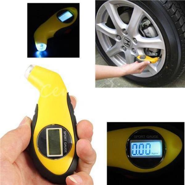 LCD Digital Car Motorcycle Tire Tyre Air Pressure Gauge with Light