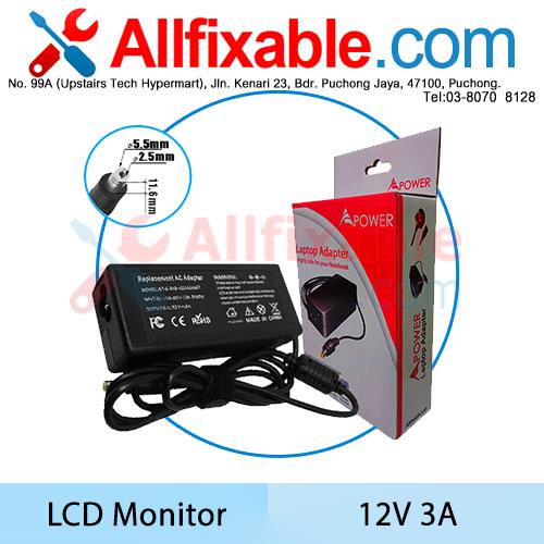 LCD TV 12V 3A Adapter Charger 36W (5 (end 3/26/2020 1:23 PM)