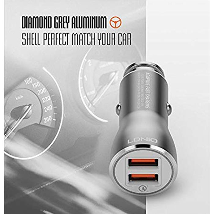 LDNIO C4070 POWERFUL CAR CHARGER 2 USB PORT QUALCOMM QUICK CHARGE 3.0