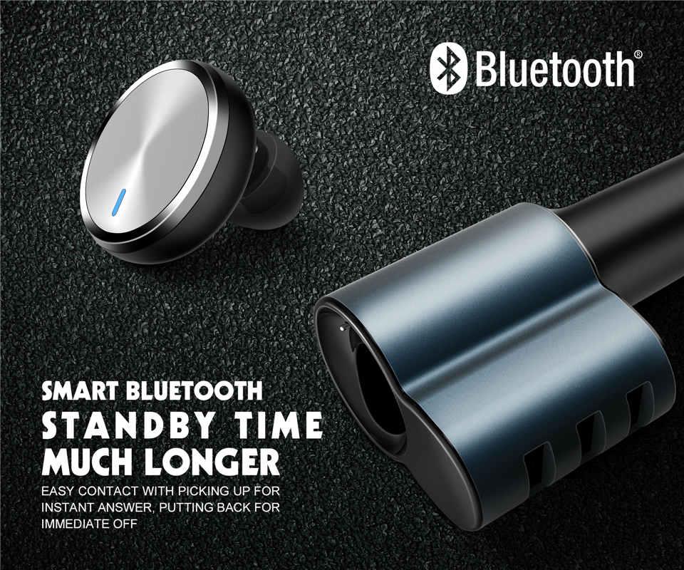 LDNIO CM21 Smart Bluetooth Headset 4.2A Auto-ID 3 USB Port Car Charger