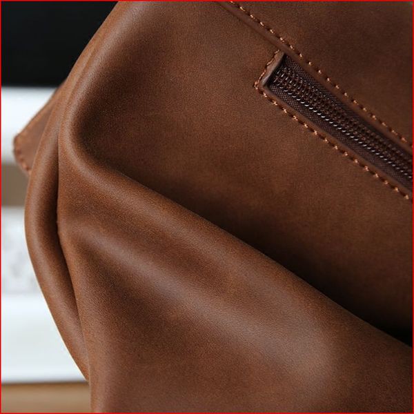 Leather Button Clip Sling Bag for men Shoulder bag