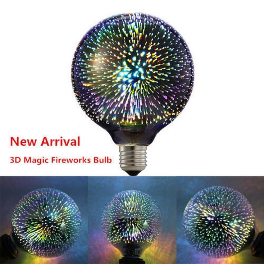  LED 3D Magic Fireworks Light Bulb Creative Colorful Decorative Lamp 
