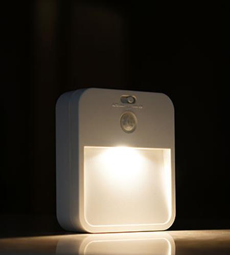 LED EMX Wall Light With Sensor, Matte White Square