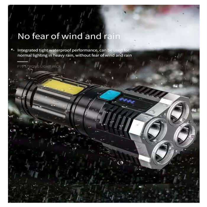 LED flashlight Super bright 4-core P1000 with USB charging