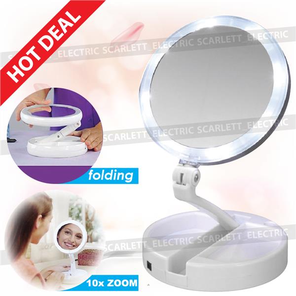 Led Folding Vanity Make Up Travel Mi End 1 16 2019 2 15 Pm Led Folding Vanity Make Up Travel Mirror 2 Side 10x Plus 1x Magnifying