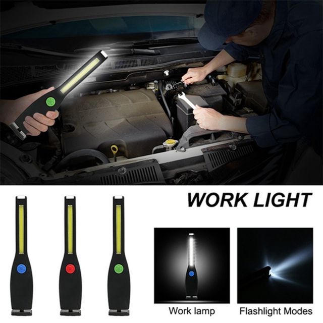 LED Inspection COB Worklight Work Light Torch Dual-Function Magnetic Pocket-Si
