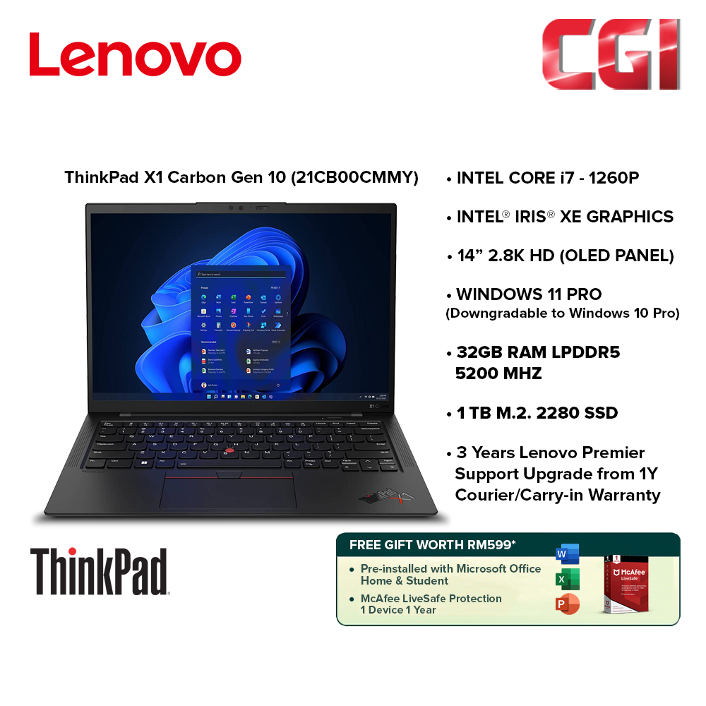 Lenovo 14&quot; Laptop ThinkPad X1 Carbon Gen10 i7-1260P|14&quot; 2.8K OLED
