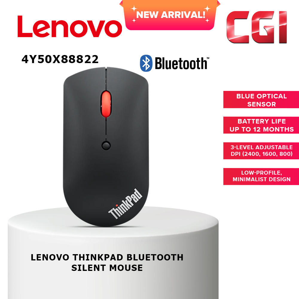 Lenovo ThinkPad Bluetooth Silent Mouse (Black) - 4Y50X88822