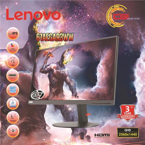 Lenovo ThinkVision P24H-10 23.8' QHD IPS Type-C Monitor (61AEGARWW)