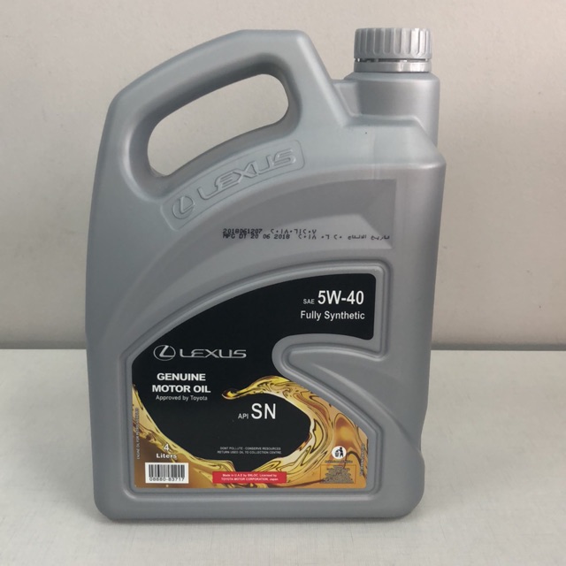 New Lexus 5W40 API-SN Fully Synthetic Engine Oil (4L) Toyota Motor Oil