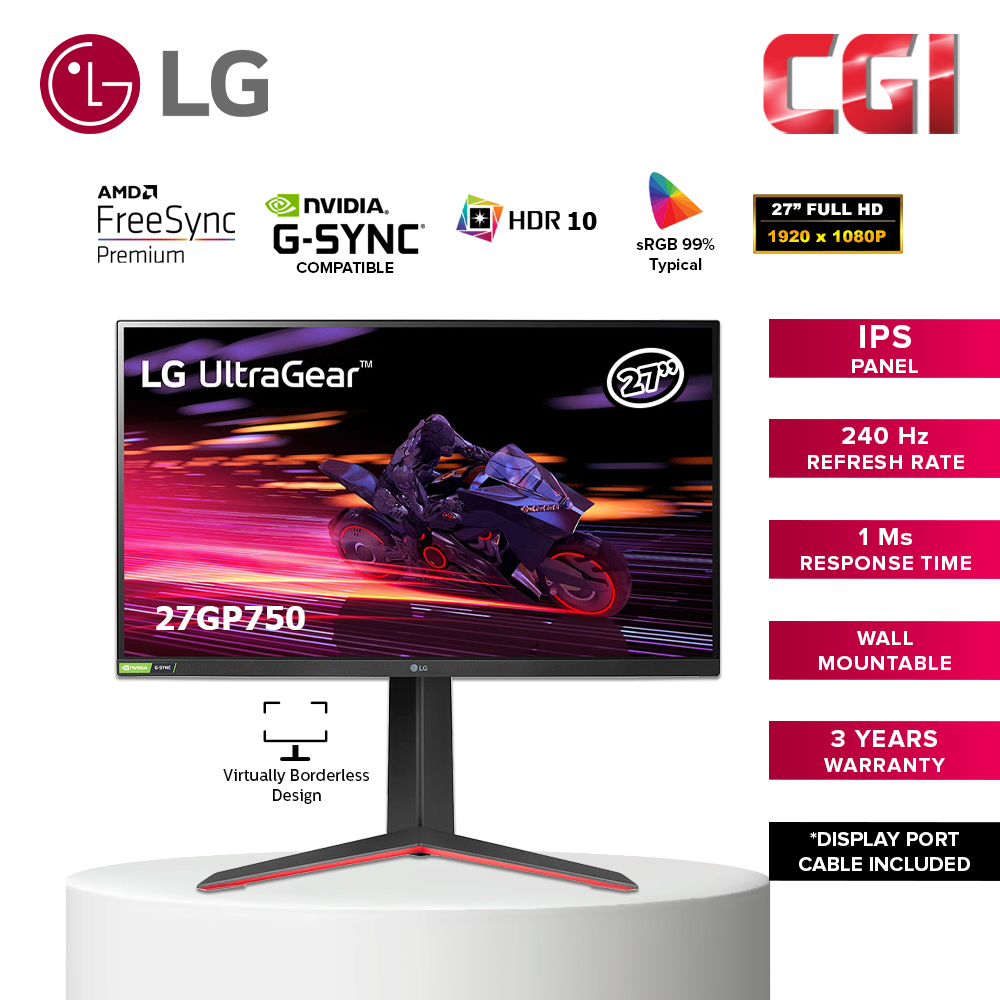 LG 27&quot; 27GP750 FHD HDR10 240Hz 1ms AMD FreeSync Premium