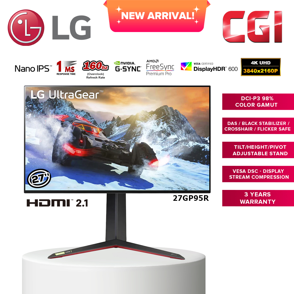 LG 27&quot; 27GP95R Nano IPS UHD 4K 160Hz 1ms  Ultragear Gaming Monitor