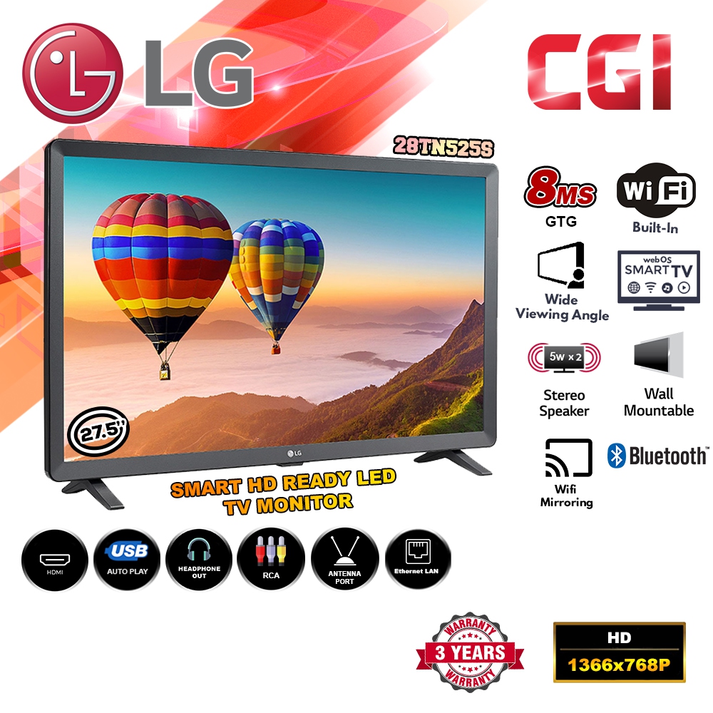 LG 27.5 " 28TN525S Smart HD Ready LED TV Monitor with Built in Speaker