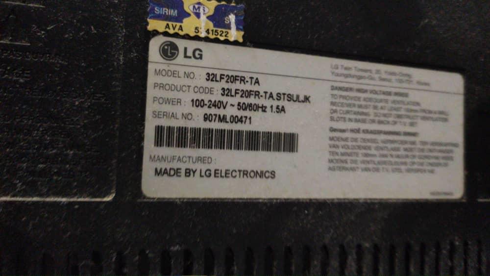 LG LCD TV 32LF20FR 32LF20FRTA 32LF20FR-TA Power Supply Board EAX551763