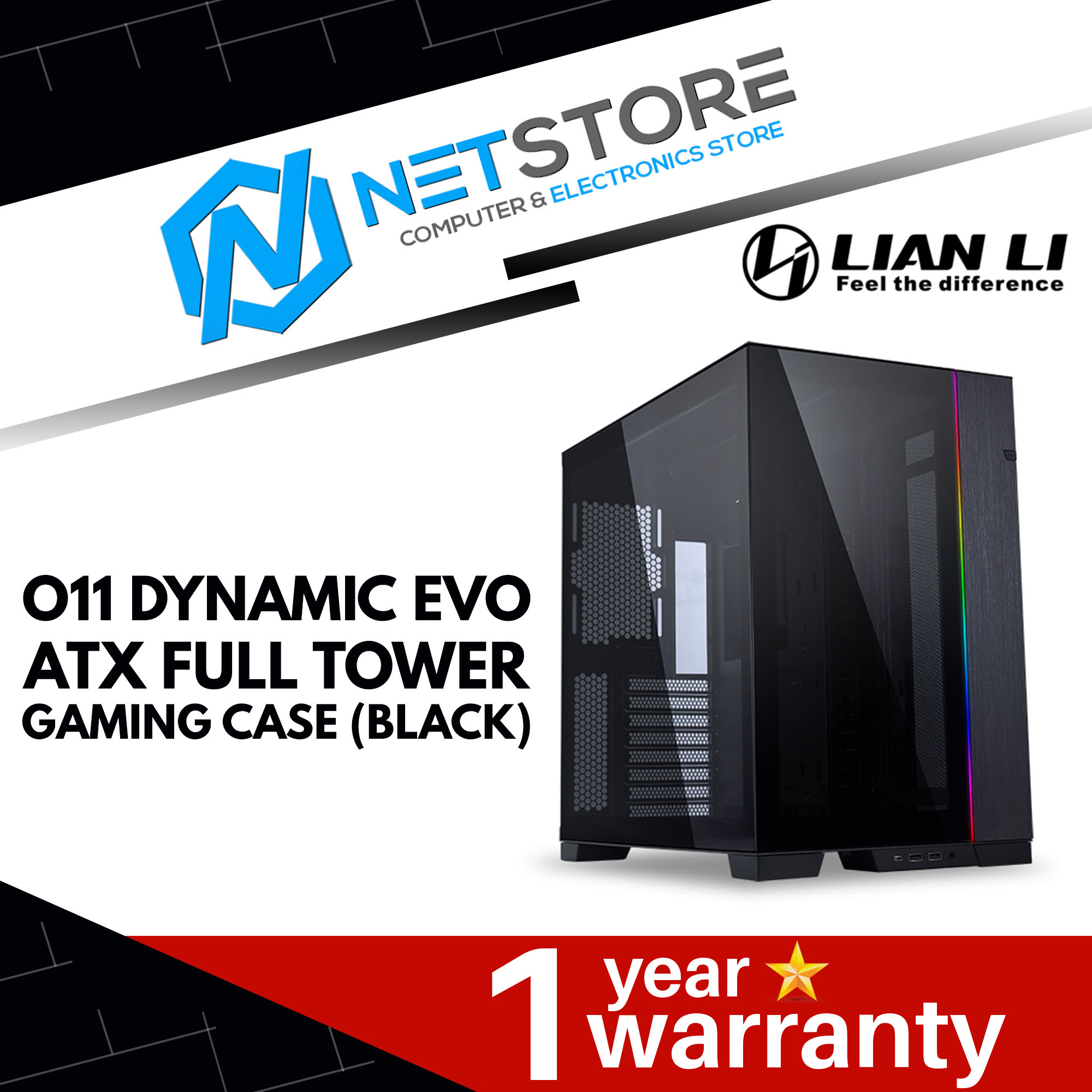 LIAN LI O11 DYNAMIC EVO BLACK ATX FULL TOWER GAMING CASING - PC-O11DEX