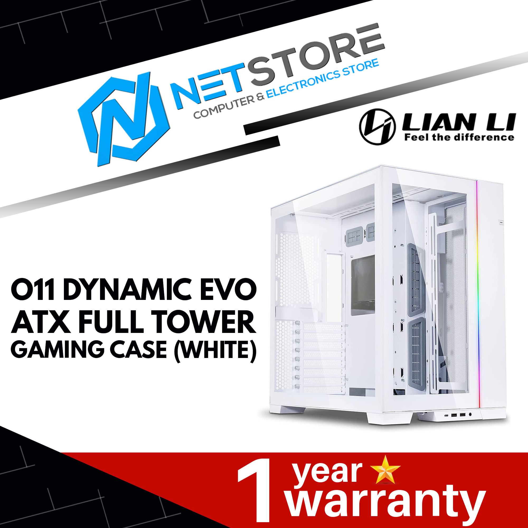 LIAN LI O11 DYNAMIC EVO WHITE ATX FULL TOWER GAMING CASING - PC-O11DEW