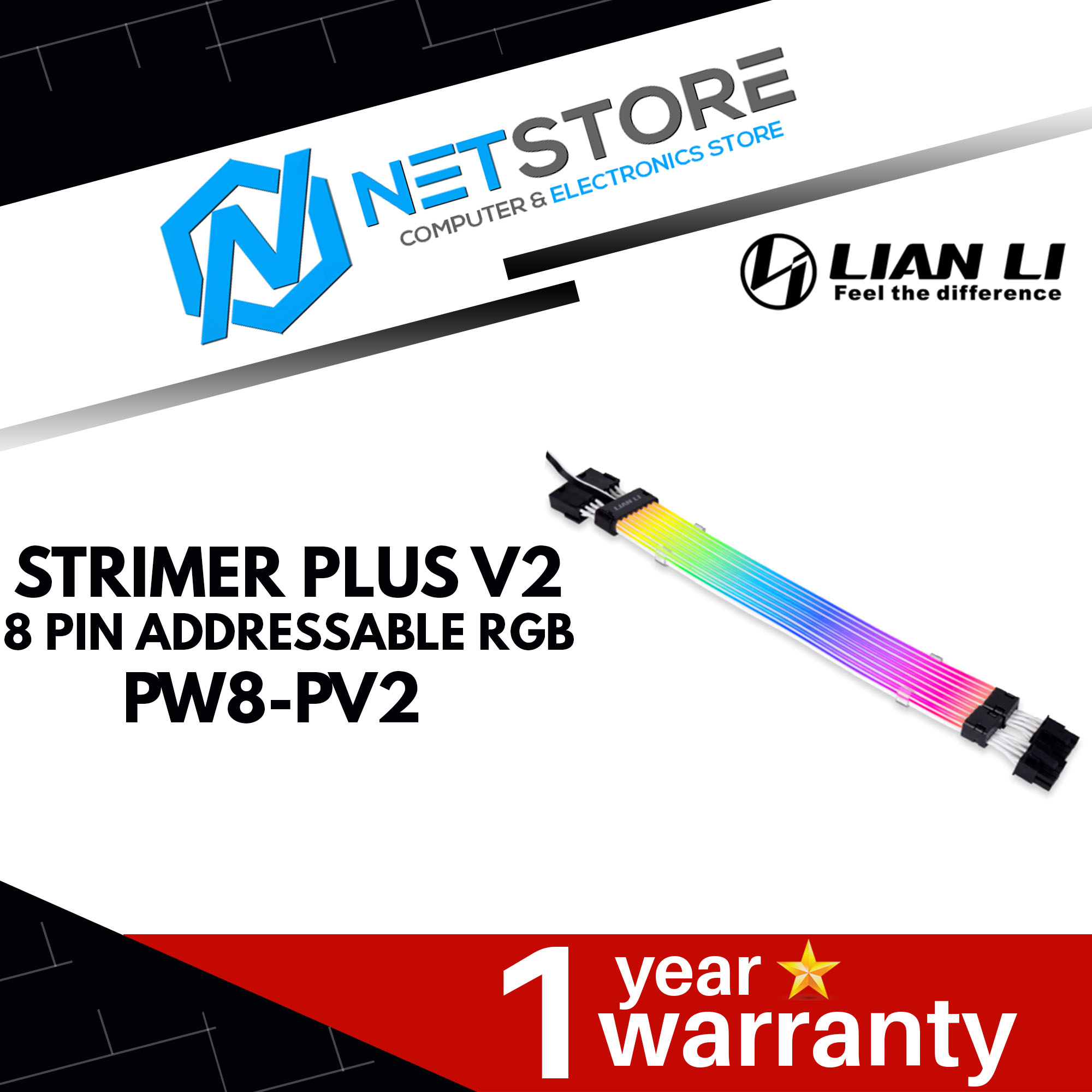 LIAN LI STRIMER PLUS V2 8 PIN ADDRESSABLE RGB - PW8-PV2