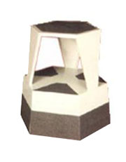 Library Book Equipment Kick Step Stool 6Sided Steel 