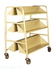 Library Book Trolley 2 Sided 3 Sloping Shelves