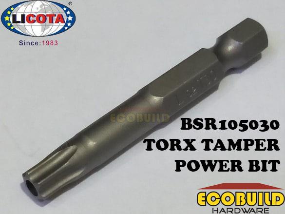LICOTA 1/4&#39; (6.35mm) 50mmL Torx Tamper Reduced Shank Power Bit