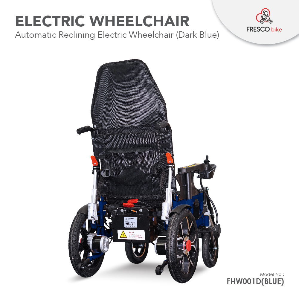 Lie Down Automatic Reclining Electric Wheelchair (Dark Blue)