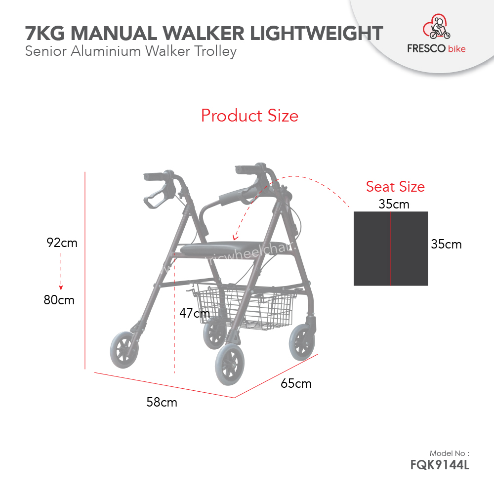 Lightweight walker with basket 7kg