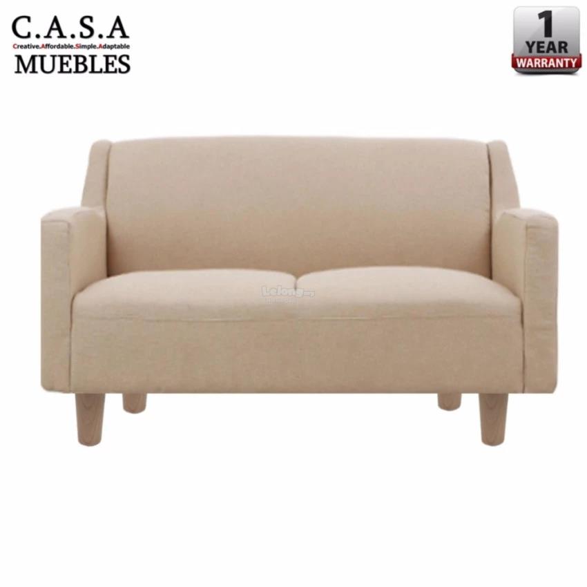 Likebug Sunny Design 2 Seater Durable Velvet Cloth Sofa