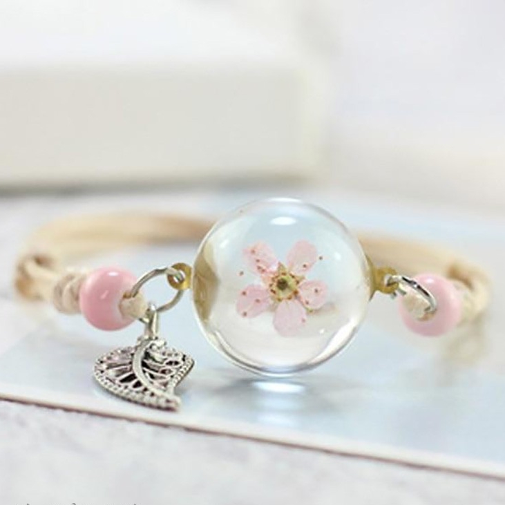 (Limited Stock) Dried Flower Crystal Bracelet Beautiful Special Gift