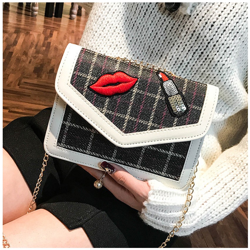 Lipstick Chain Sling Bag Shoulder Handbag Beg Sling Cute Bags