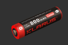 LiR KLARUS 3.7V 14500 Li-ion 800mAH Rechargeable Battery