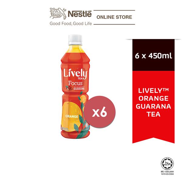 Livelyâ„¢ï¸ Orange and Guarana Tea 450ml x6 bottles, ExpDate: Mar'22