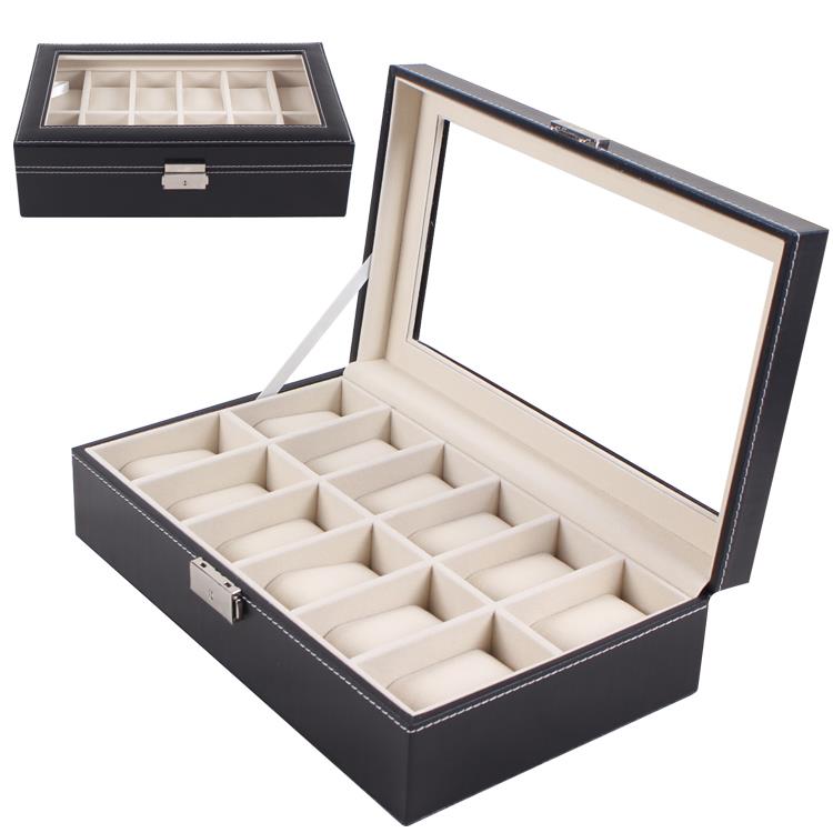 Image result for 12 slot black watch box