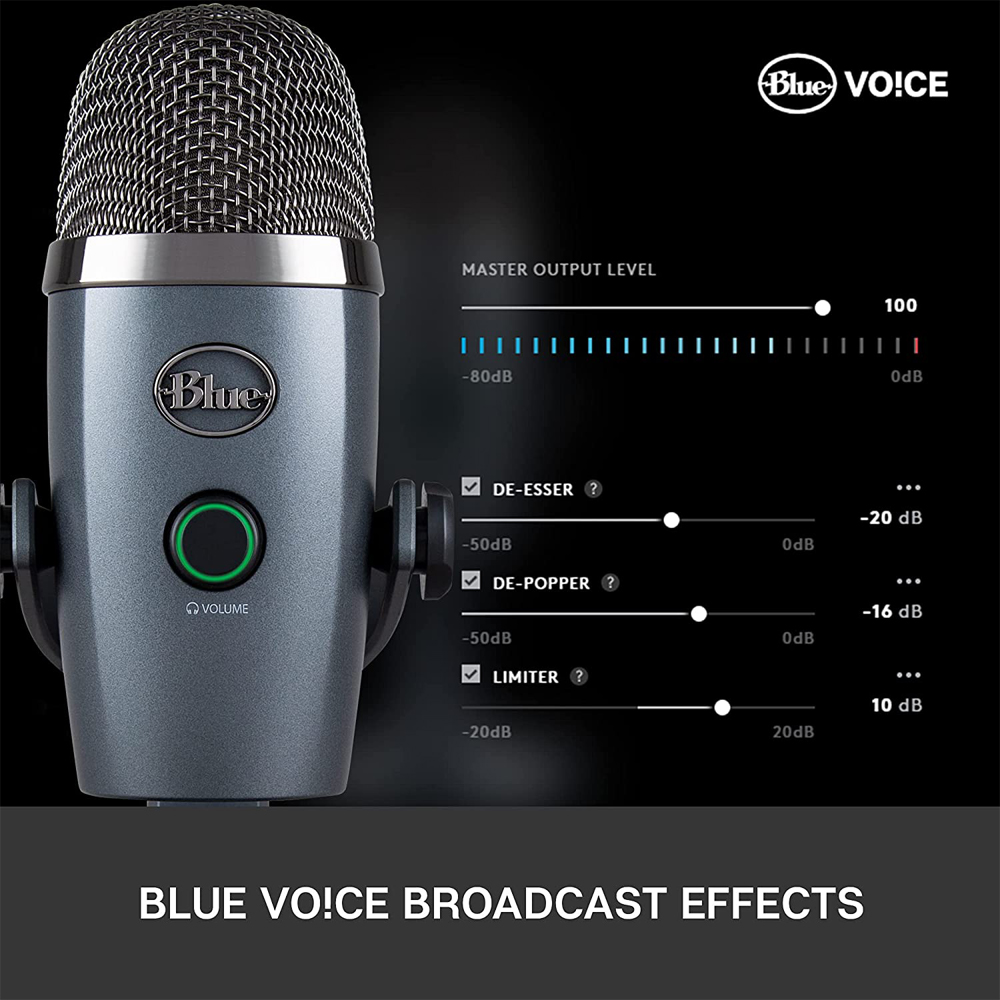 Logitech Blue Yeti Nano USB Microphone with Blue Voice - Blackout