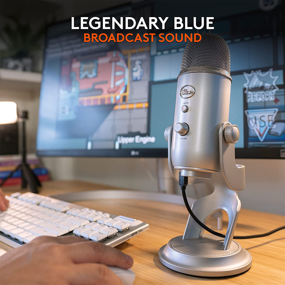 Logitech Blue Yeti Professional USB Microphone (988-00449)- Silver