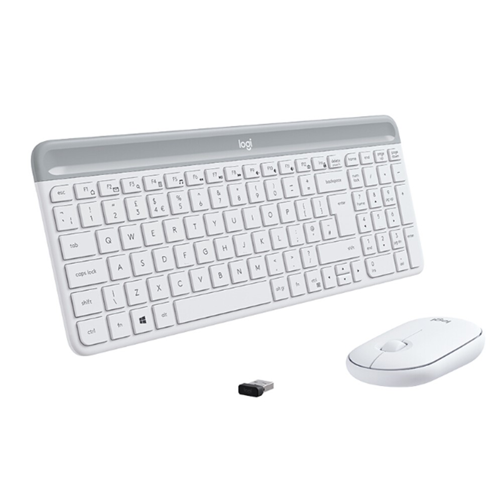 Logitech MK470 Slim Wireless Combo Keyboard Mouse - White (920-009183)