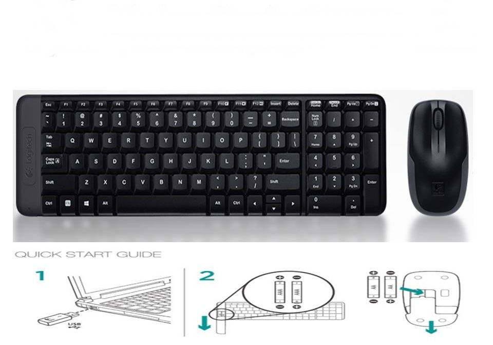 Logitech USB Wireless MK220 Combo Keyboard And Mouse
